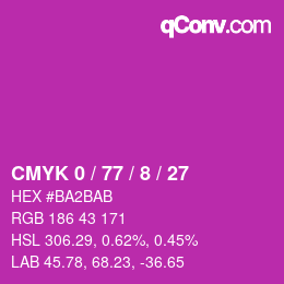 Color code: CMYK 0 / 77 / 8 / 27 | qconv.com