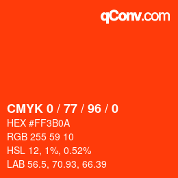 Color code: CMYK 0 / 77 / 96 / 0 | qconv.com