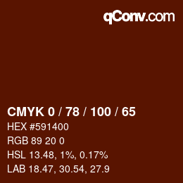 Color code: CMYK 0 / 78 / 100 / 65 | qconv.com