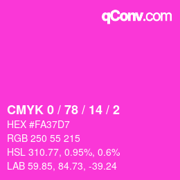 Color code: CMYK 0 / 78 / 14 / 2 | qconv.com