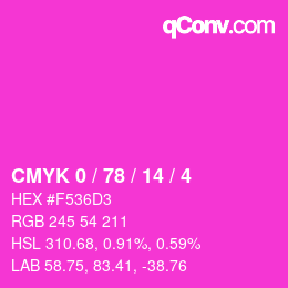 Color code: CMYK 0 / 78 / 14 / 4 | qconv.com