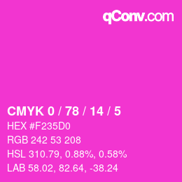 Color code: CMYK 0 / 78 / 14 / 5 | qconv.com