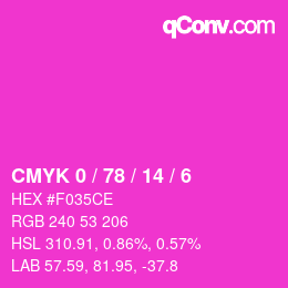 Color code: CMYK 0 / 78 / 14 / 6 | qconv.com