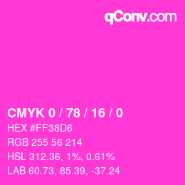 カラーコード: CMYK 0 / 78 / 16 / 0 | qconv.com