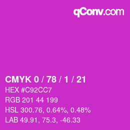 Color code: CMYK 0 / 78 / 1 / 21 | qconv.com