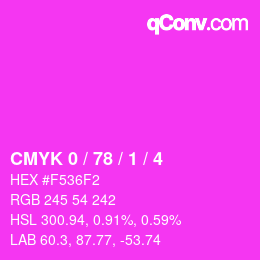 Color code: CMYK 0 / 78 / 1 / 4 | qconv.com