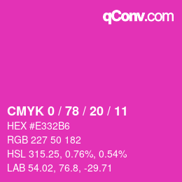 Color code: CMYK 0 / 78 / 20 / 11 | qconv.com