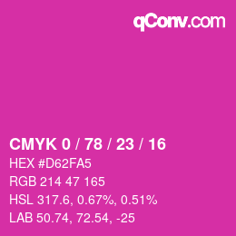 Color code: CMYK 0 / 78 / 23 / 16 | qconv.com