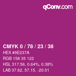 Color code: CMYK 0 / 78 / 23 / 38 | qconv.com