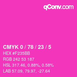 Color code: CMYK 0 / 78 / 23 / 5 | qconv.com