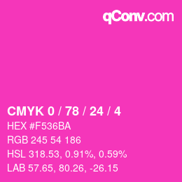 カラーコード: CMYK 0 / 78 / 24 / 4 | qconv.com