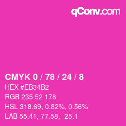 Color code: CMYK 0 / 78 / 24 / 8 | qconv.com