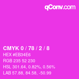 Color code: CMYK 0 / 78 / 2 / 8 | qconv.com