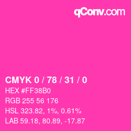 カラーコード: CMYK 0 / 78 / 31 / 0 | qconv.com