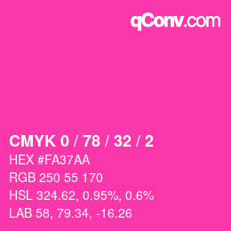 颜色代码: CMYK 0 / 78 / 32 / 2 | qconv.com