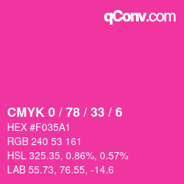 Color code: CMYK 0 / 78 / 33 / 6 | qconv.com