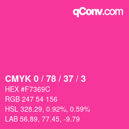 Color code: CMYK 0 / 78 / 37 / 3 | qconv.com