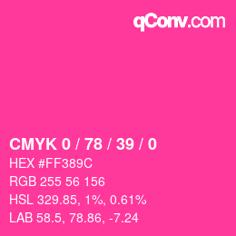 颜色代码: CMYK 0 / 78 / 39 / 0 | qconv.com