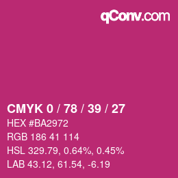 Farbcode: CMYK 0 / 78 / 39 / 27 | qconv.com