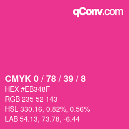 Color code: CMYK 0 / 78 / 39 / 8 | qconv.com