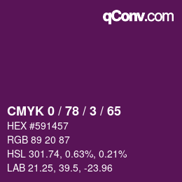 カラーコード: CMYK 0 / 78 / 3 / 65 | qconv.com