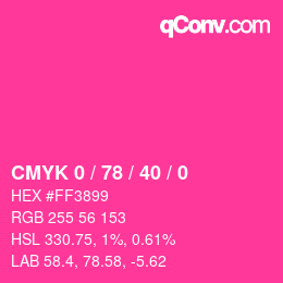 カラーコード: CMYK 0 / 78 / 40 / 0 | qconv.com