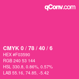 Color code: CMYK 0 / 78 / 40 / 6 | qconv.com