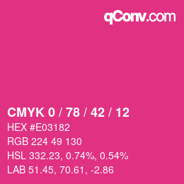Color code: CMYK 0 / 78 / 42 / 12 | qconv.com