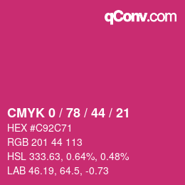 Color code: CMYK 0 / 78 / 44 / 21 | qconv.com