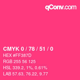 Color code: CMYK 0 / 78 / 51 / 0 | qconv.com