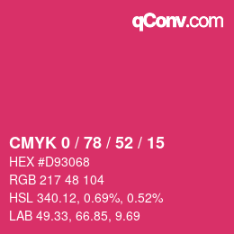 颜色代码: CMYK 0 / 78 / 52 / 15 | qconv.com