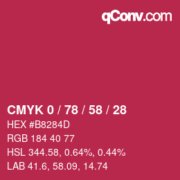 Color code: CMYK 0 / 78 / 58 / 28 | qconv.com