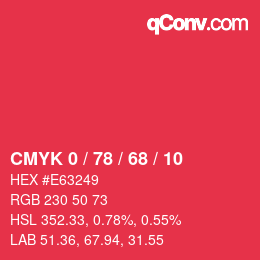 Color code: CMYK 0 / 78 / 68 / 10 | qconv.com