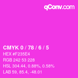 Farbcode: CMYK 0 / 78 / 6 / 5 | qconv.com