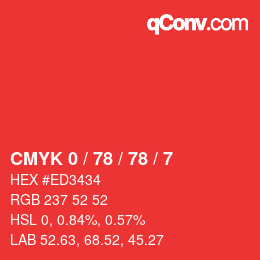 Color code: CMYK 0 / 78 / 78 / 7 | qconv.com