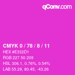 Color code: CMYK 0 / 78 / 8 / 11 | qconv.com