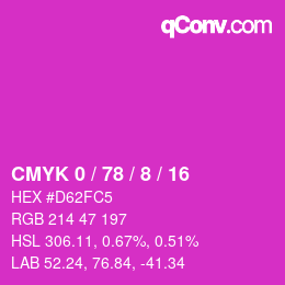 Color code: CMYK 0 / 78 / 8 / 16 | qconv.com