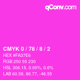 Color code: CMYK 0 / 78 / 8 / 2 | qconv.com
