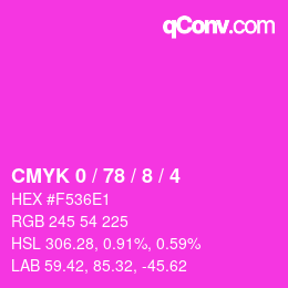 Color code: CMYK 0 / 78 / 8 / 4 | qconv.com