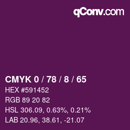 Color code: CMYK 0 / 78 / 8 / 65 | qconv.com