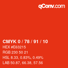 Color code: CMYK 0 / 78 / 91 / 10 | qconv.com