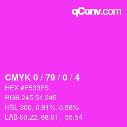 カラーコード: CMYK 0 / 79 / 0 / 4 | qconv.com