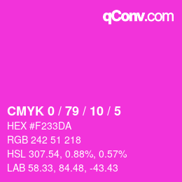 Color code: CMYK 0 / 79 / 10 / 5 | qconv.com