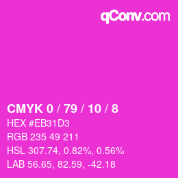 Color code: CMYK 0 / 79 / 10 / 8 | qconv.com