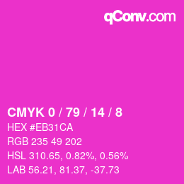 カラーコード: CMYK 0 / 79 / 14 / 8 | qconv.com