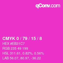 カラーコード: CMYK 0 / 79 / 15 / 8 | qconv.com