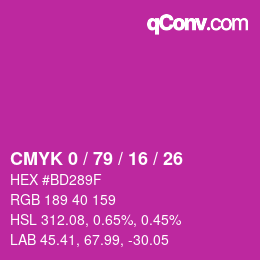 Color code: CMYK 0 / 79 / 16 / 26 | qconv.com