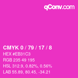 カラーコード: CMYK 0 / 79 / 17 / 8 | qconv.com