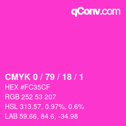 Color code: CMYK 0 / 79 / 18 / 1 | qconv.com