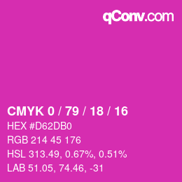颜色代码: CMYK 0 / 79 / 18 / 16 | qconv.com